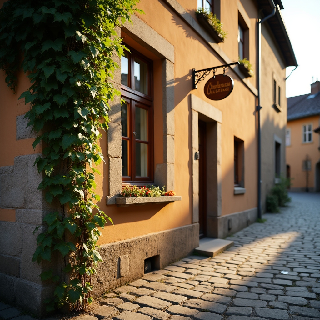 Außenansicht eines Handwerksgebäudes in Freiburg im Breisgau bei Sonnenlicht